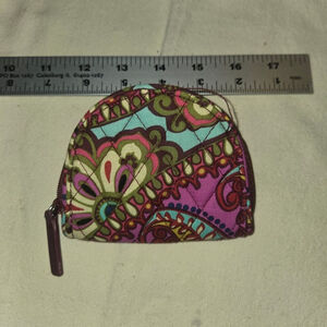 Vera Bradley Curved Zip Coin Purse in Resort Medallion Pattern